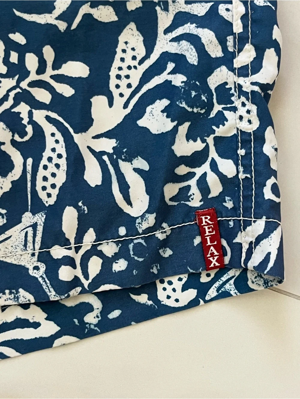 Tommy Bahama Navy Floral Tiki Swim Shorts with Red Drawcord L